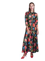 Multi Floral Silk Dress