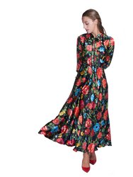 Multi Floral Silk Dress