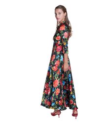 Multi Floral Silk Dress