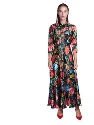 Multi Floral Silk Dress