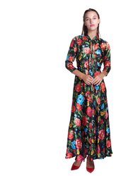 Multi Floral Silk Dress