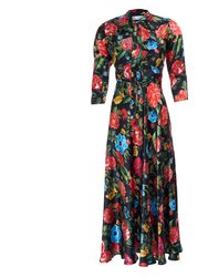 Multi Floral Silk Dress - Multi