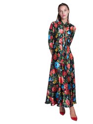 Multi Floral Silk Dress