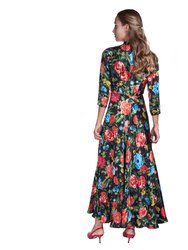 Multi Floral Silk Dress