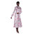 Peony Print V-neck Silk Dress