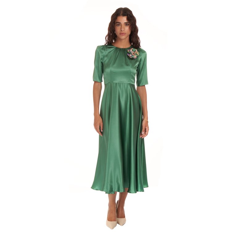 Royal Satin Gown - Green