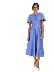 Satin Capelet Dress - Blue
