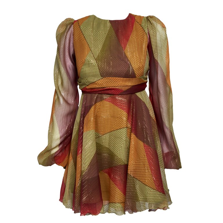 Short Silk Dress - Multicolor