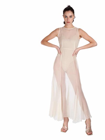 Sofia Tsereteli Silk Crepon Transparent Dress In Nude product