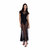 Silk Crepon Transparent Dress - Black