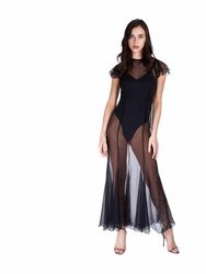 Silk Crepon Transparent Dress
