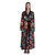 Silk Dressing Gown With Floral Motif