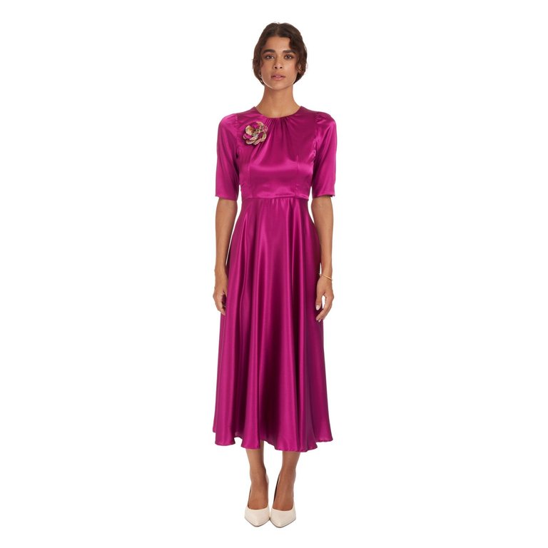 Silk Satin Gown - Dark Pink