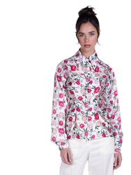 Silk Shirt In Peony Print