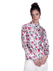 Silk Shirt In Peony Print