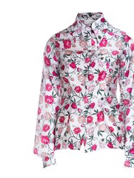 Silk Shirt In Peony Print - Multi