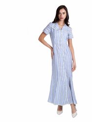 Striped Linen Dress - Multicolour