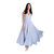 V-Neck Linen Dress - Blue