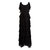 Aarya Black Maxi Dress With Detailed Fabric - Black