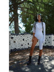 Amayah White Jumpsuit With Detailed Fabric