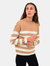 Andi Brown and White Lined Sweater