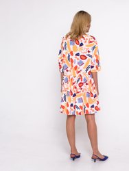 Ashlyn Midi Dress With Printed Figures