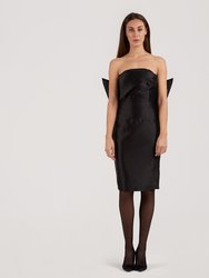 Aubrielle Black Cocktail Midi Dress