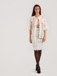 Bellamy White Midi Dress with Detailed Fabric