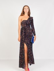 Claire One Shoulder Sequin Maxi Dress - Sequin multicolour