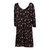 Emmalynn Black Midi Dress with Printed Brown Flowers