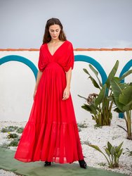 Jessie Maxi Luxury Red Dress - Red