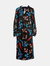 Lara Black Luxury Dress With Printed Flowers