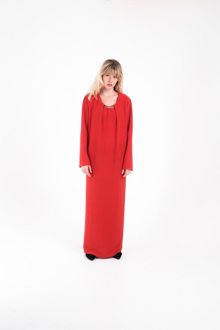 Lillie Long Red Dress - Red