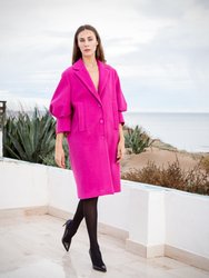 Marina Pink Midi Luxury Coat - Pink