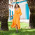 Penny V-Shaped Neck Orange Dress