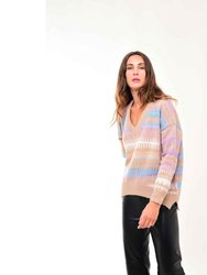 Rivka Brown V-Shaped Sweater Neck - Pink