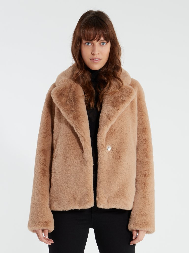 Emanuela Faux Fur Coat - Honey