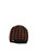 Houndstooth Pattern Rib Knit Hat - Russet