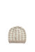 Houndstooth Pattern Rib Knit Hat - Fawn