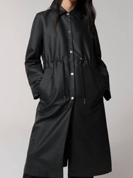 Simone Semi-Fitted Raincoat With Detachable Hood - Black