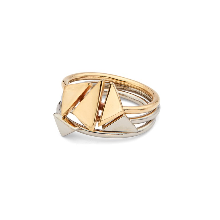 Asili Stacking Rings - Gold Plated/Silver