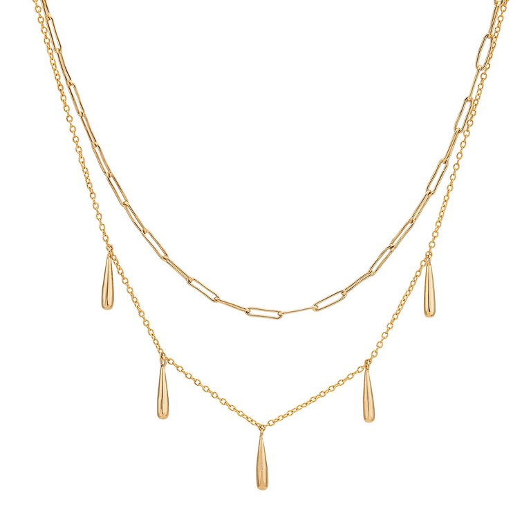 Dash Layered Necklace - 24K Gold Plated