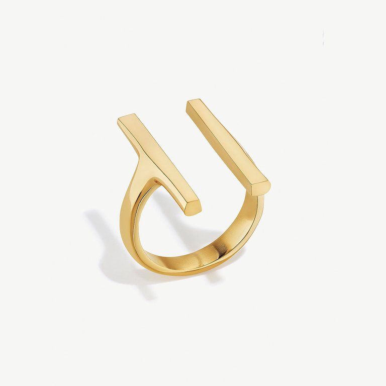 Double Bar Ring - Gold Plated