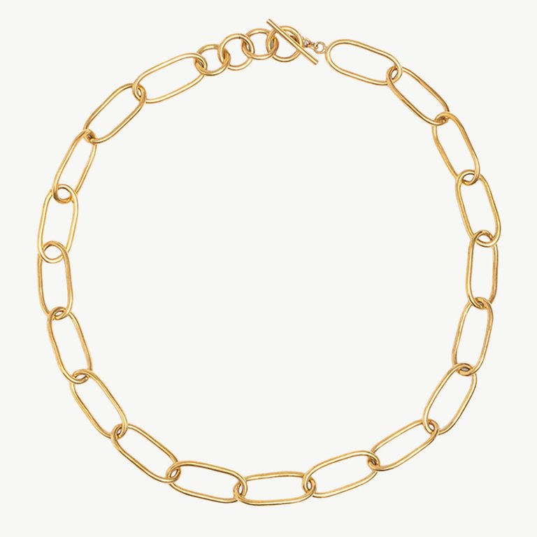 Ellipse Link Collar Necklace - Gold Plated