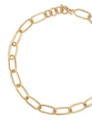 Ellipse Link Collar Necklace - Gold Plated