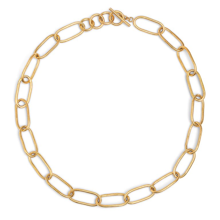 Ellipse Link Collar Necklace - Gold Plated