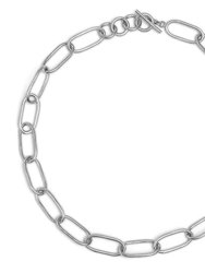 Ellipse Link Collar Necklace - Silver