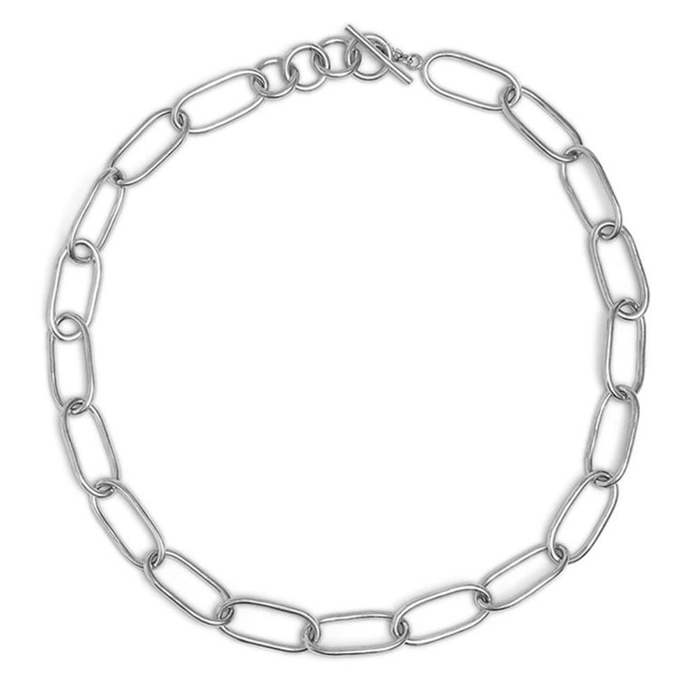 Ellipse Link Collar Necklace - Silver