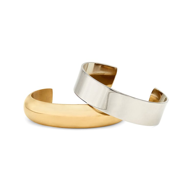 Eris Stacking Cuff Bracelets - Gold Plated/Silver