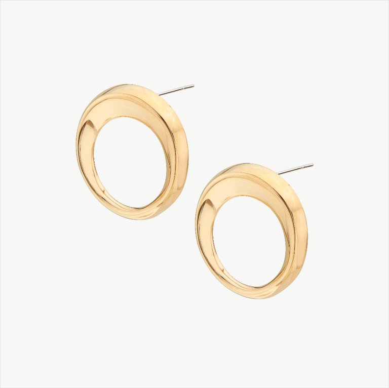 Kaya Open Stud Earrings - Gold Plated